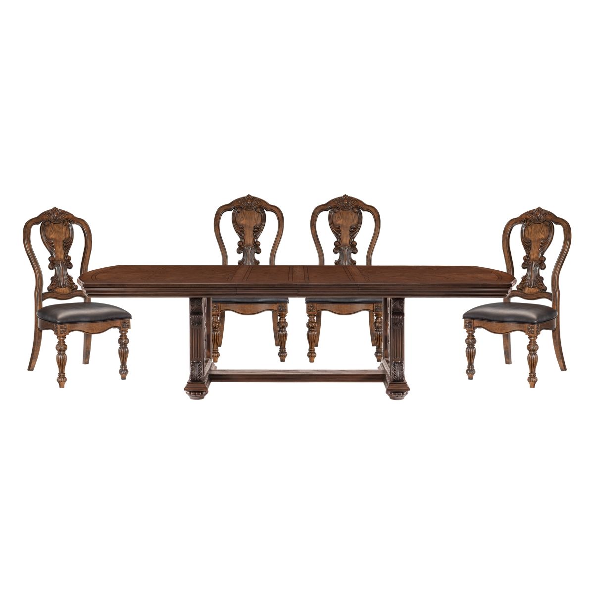Bergen - 5 Piece Dining Room Set (Table & 4 Side Chairs) - Oak