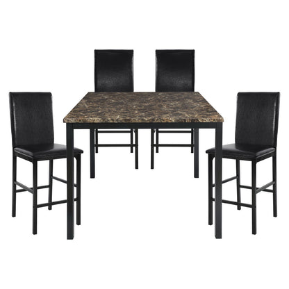 Tempe - 5 Piece Dining Room Set (Table & 4 Side Chairs) - Brown / Black