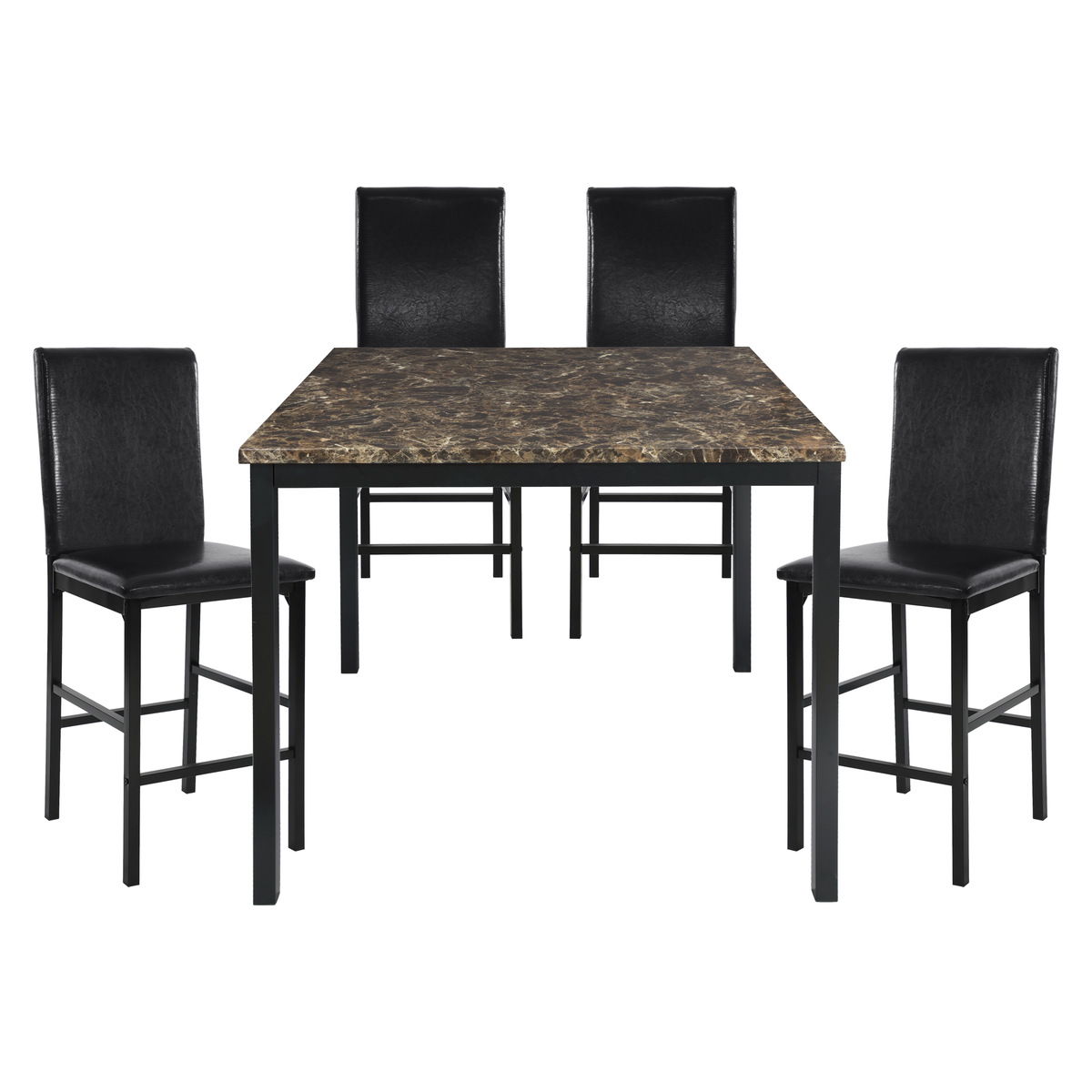Tempe - 5 Piece Dining Room Set (Table & 4 Side Chairs) - Brown / Black