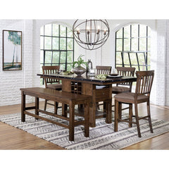 Schleiger - Counter Height Bench - Brown