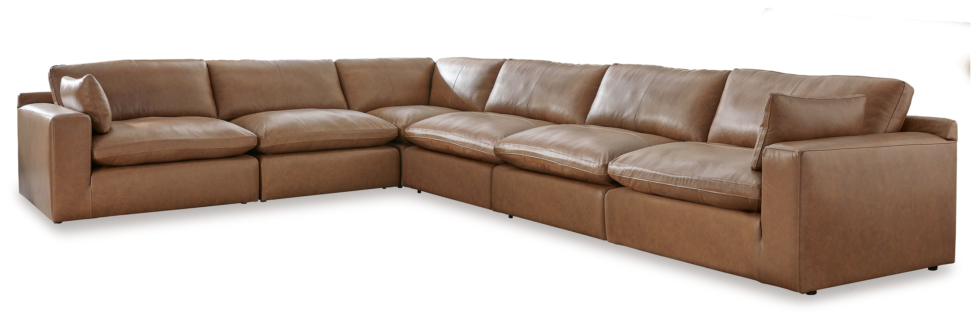 Furniture City Laplace - Ashley Furniture - Emilia Sectionals - RAF 7-Piece Sectional / Caramel - 30901S6