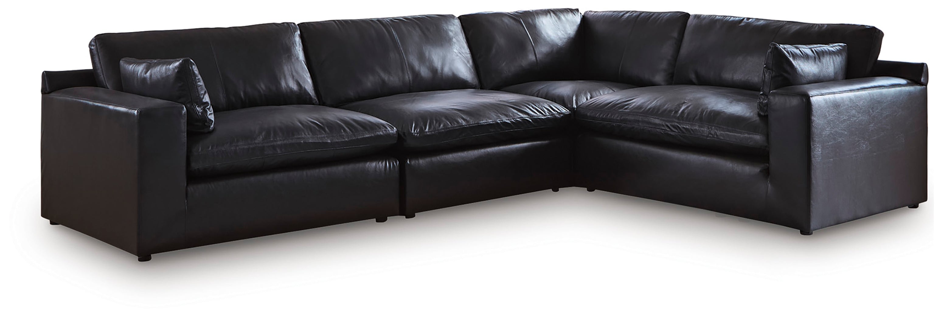 Furniture City Laplace - Ashley Furniture - Emilia 4-Piece Sectional - RAF 4-Piece Sectional / Black - 30902S3