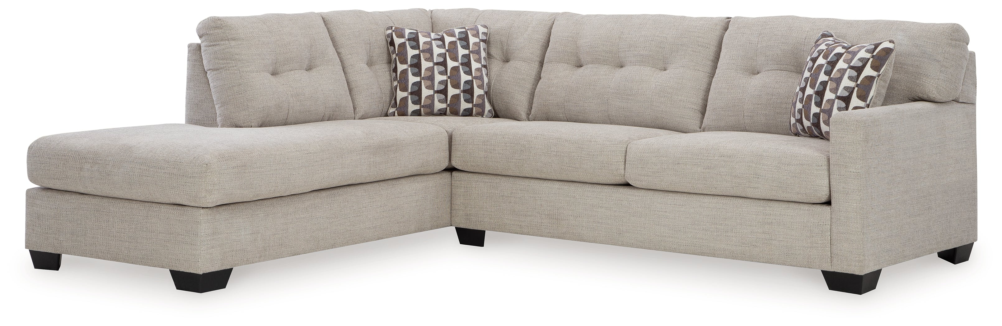 Furniture City Laplace - Ashley Furniture - Mahoney Sectionals - RAF 2-Piece Sectional with Chaise / Pebble - 31004S1