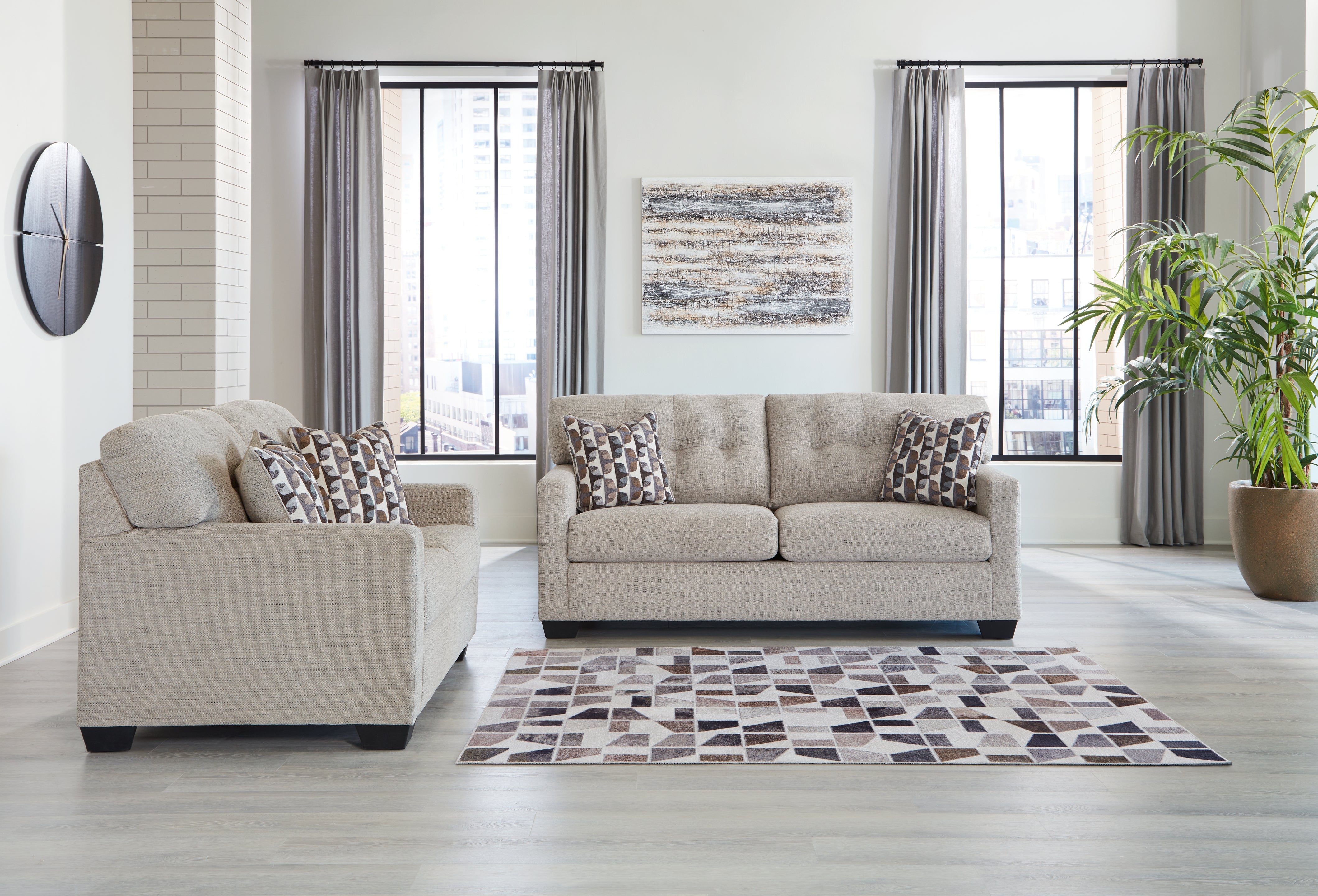 Furniture City Laplace - Ashley Furniture - Mahoney Sofa and Loveseat - Sofa and Loveseat / Pebble - 31004U1