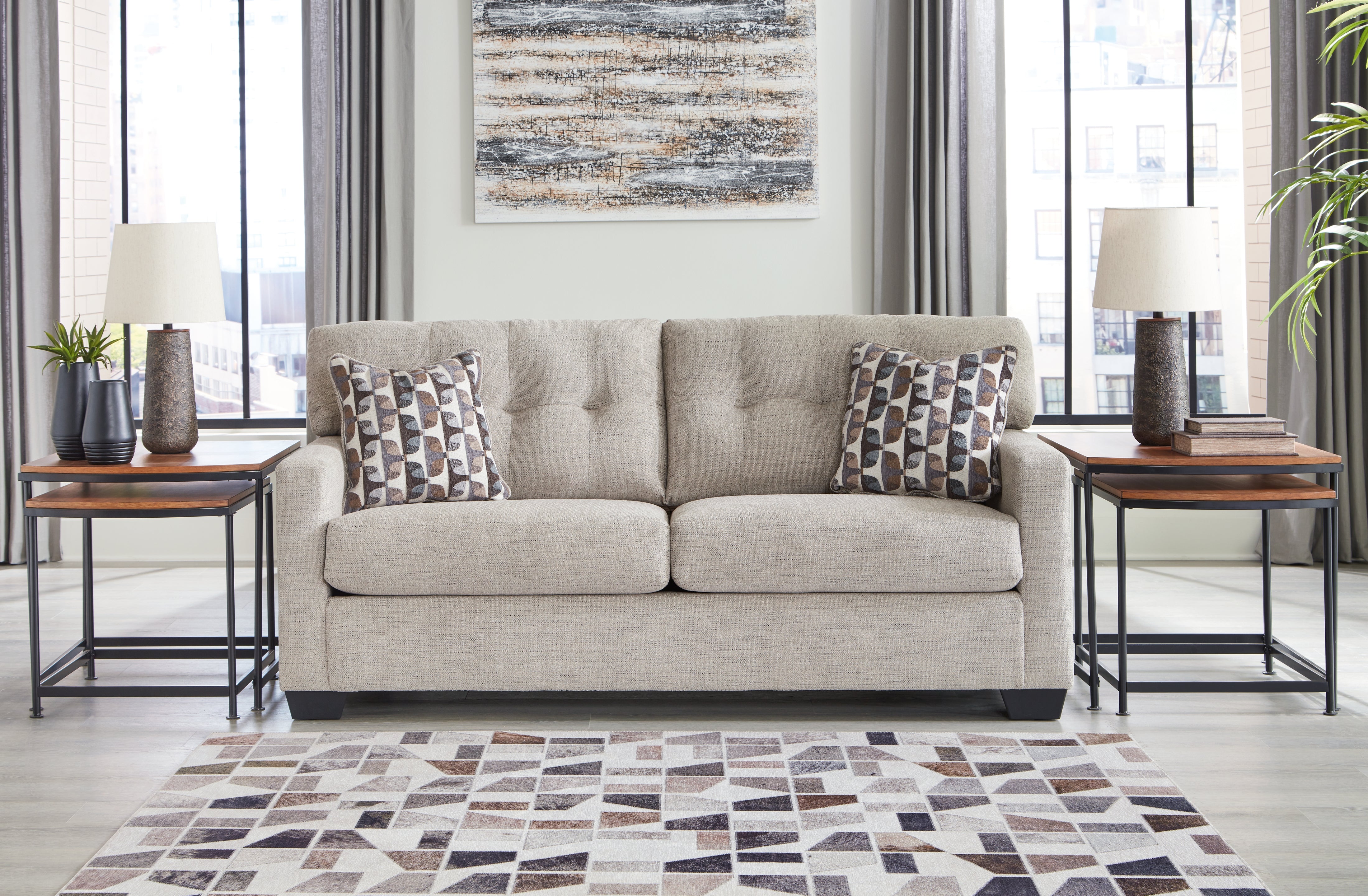 Furniture City Laplace - Ashley Furniture - MahoneyLiving Room - Sofa / Pebble - 3100438