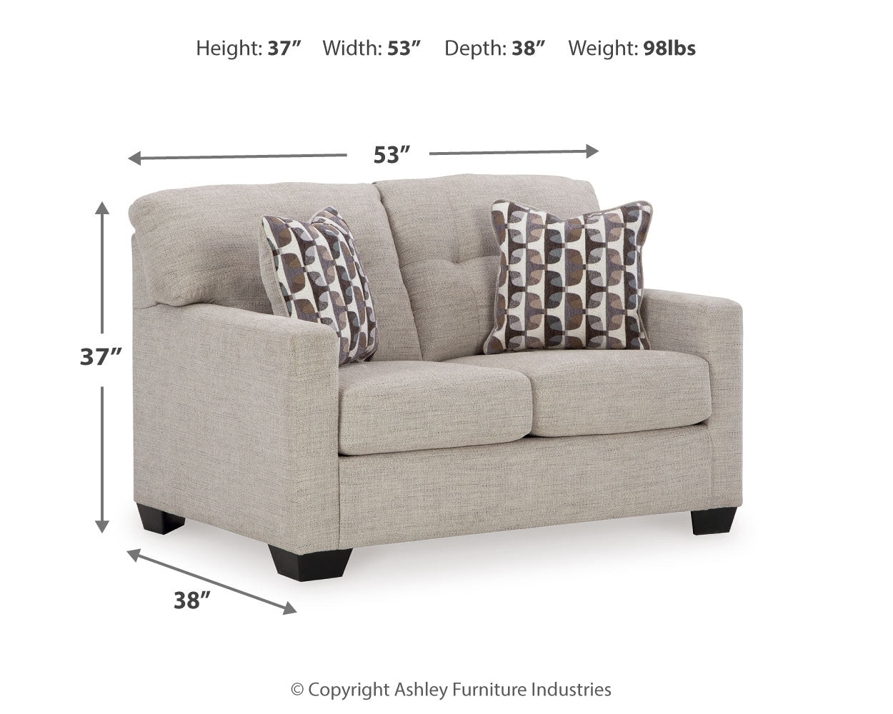 Furniture City Laplace - Ashley Furniture - MahoneyLiving Room - Loveseat / Pebble - 3100435