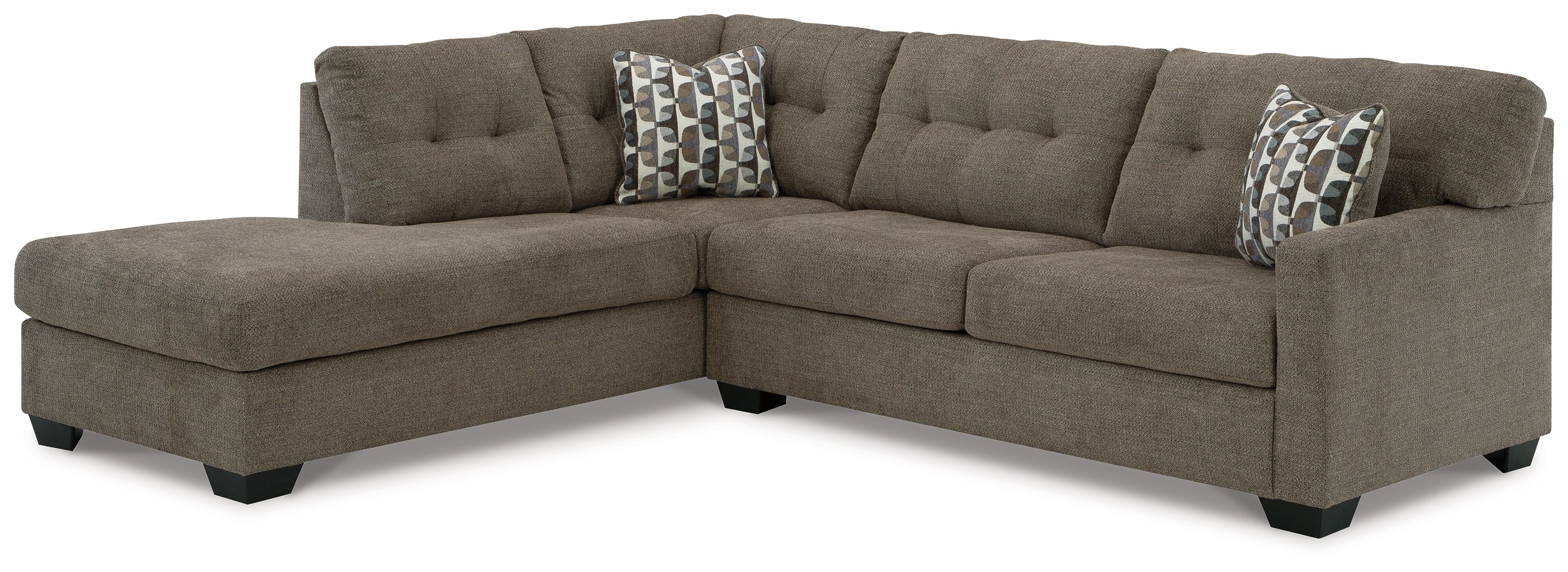Furniture City Laplace - Ashley Furniture - Mahoney Sectionals - RAF 2-Piece Sleeper Sectional with Chaise / Pebble - 31005S1