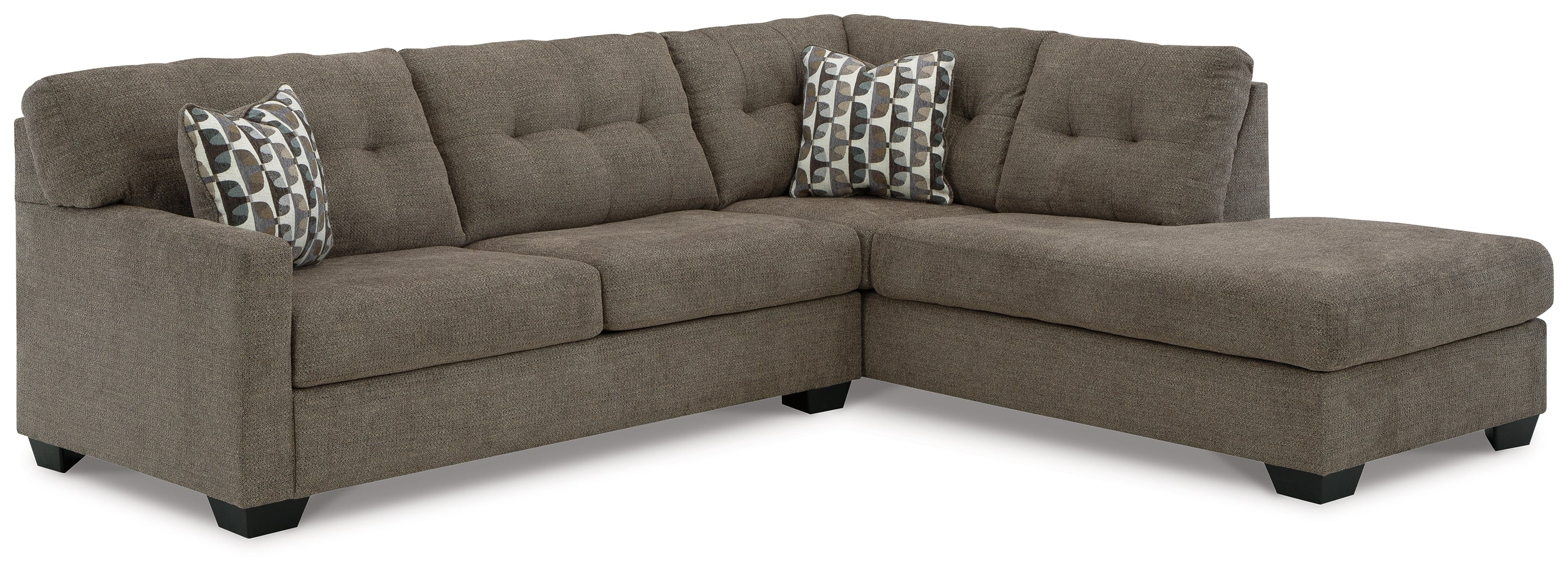 Furniture City Laplace - Ashley Furniture - Mahoney Sectionals - RAF 2-Piece Sleeper Sectional with Chaise / Chocolate - 31005S4
