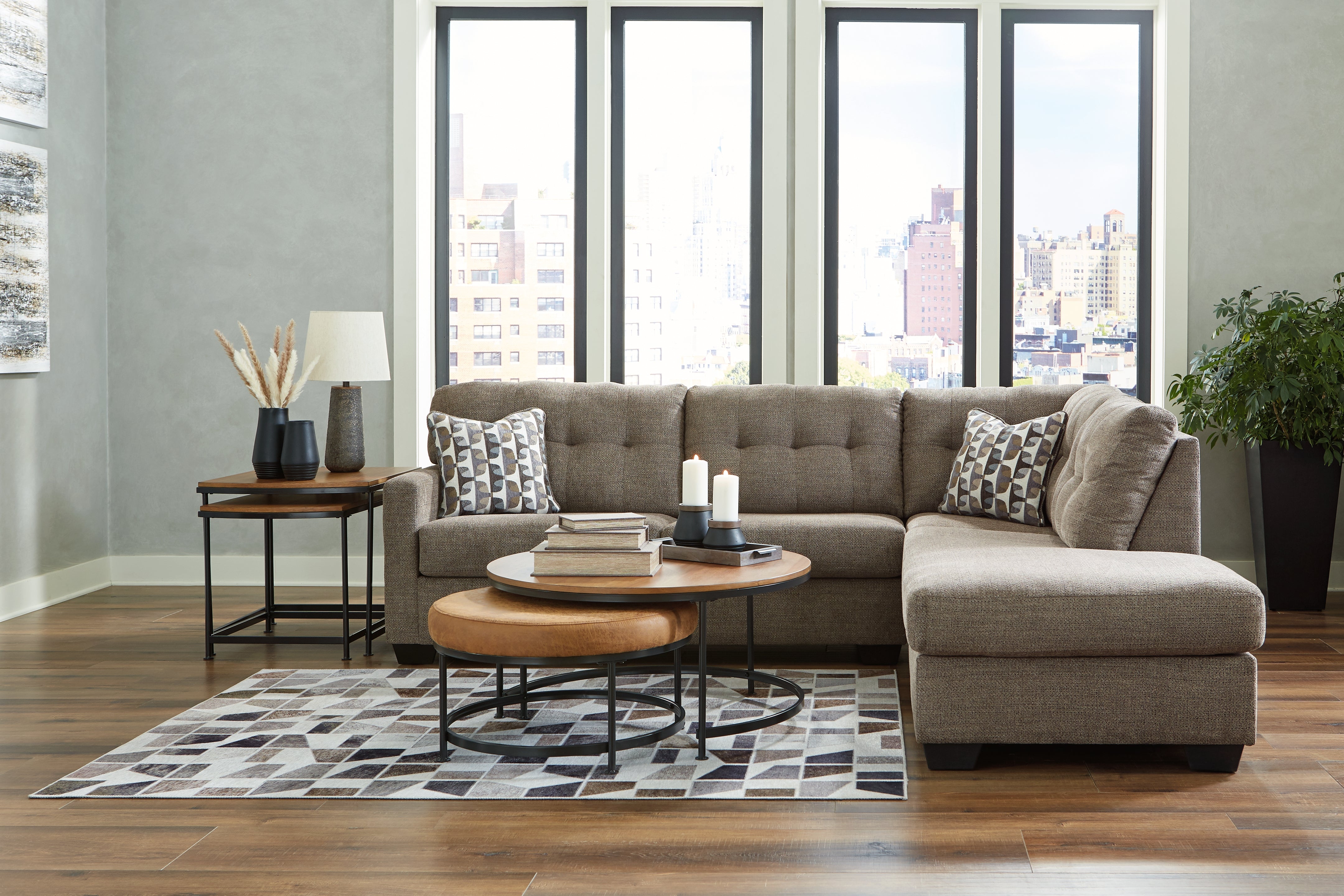 Furniture City Laplace - Ashley Furniture - Mahoney Sectionals - LAF 2-Piece Sectional with Chaise / Chocolate - 31005S2