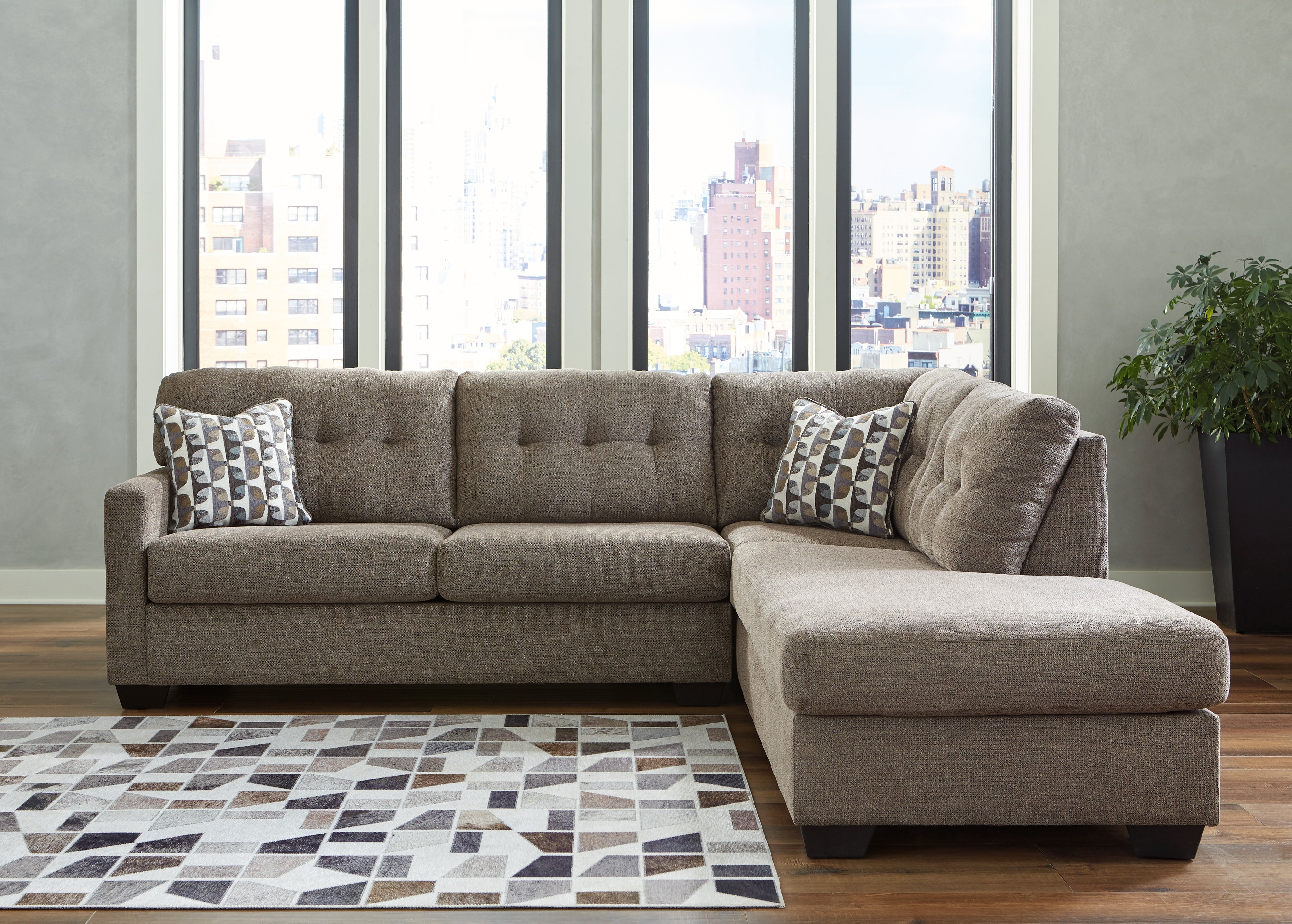 Furniture City Laplace - Ashley Furniture - Mahoney Sectionals - LAF 2-Piece Sectional with Chaise / Chocolate - 31005S2