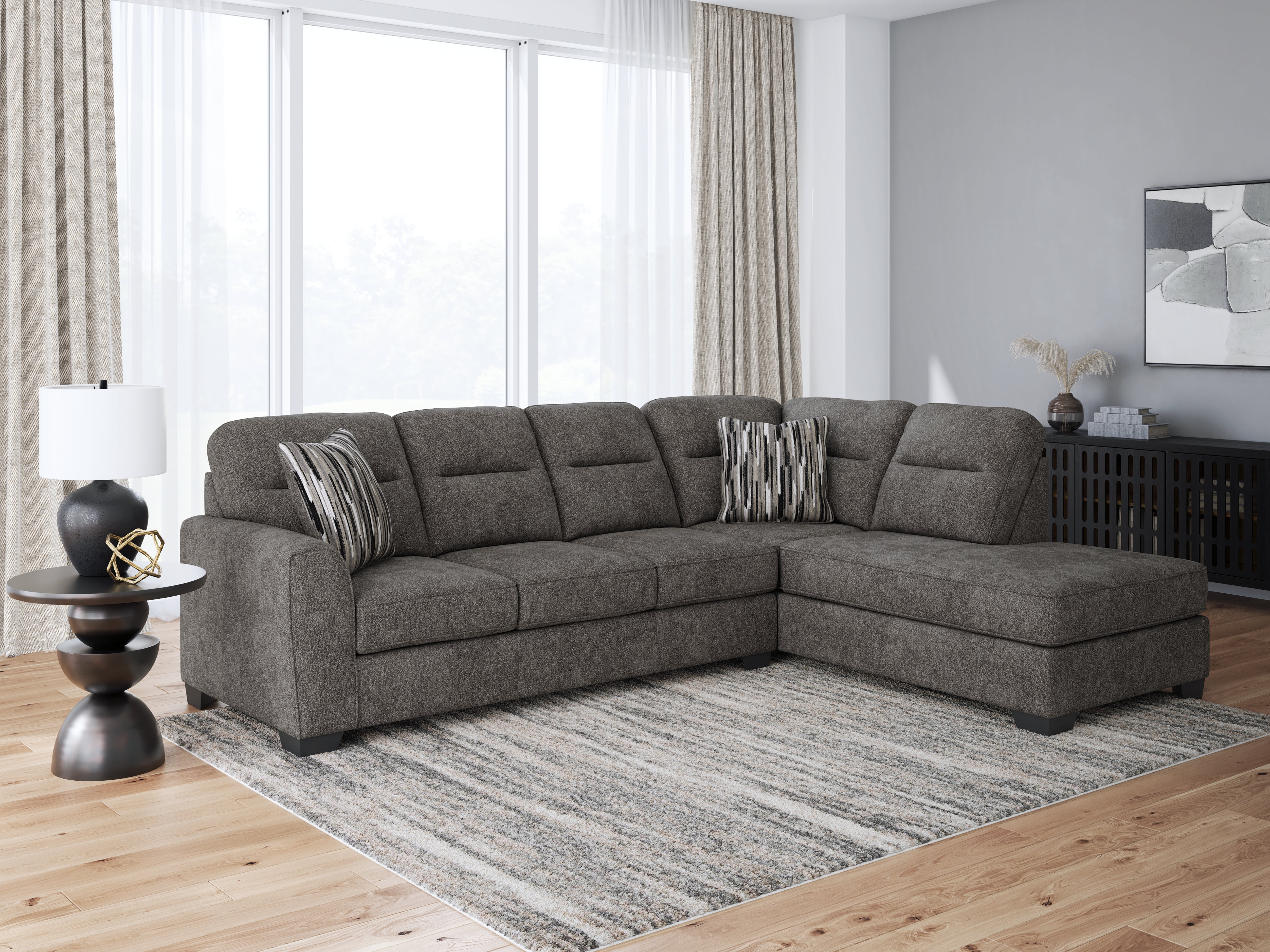 Furniture City Laplace - Ashley Furniture - Olten 2-Piece Sectional with Chaise - LAF 2-Piece Sectional with Chaise / Graphite - 31305S2