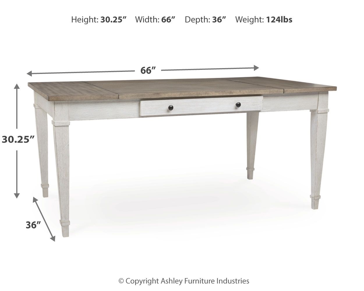 Skempton - RECT DRM Table w/Storage - White