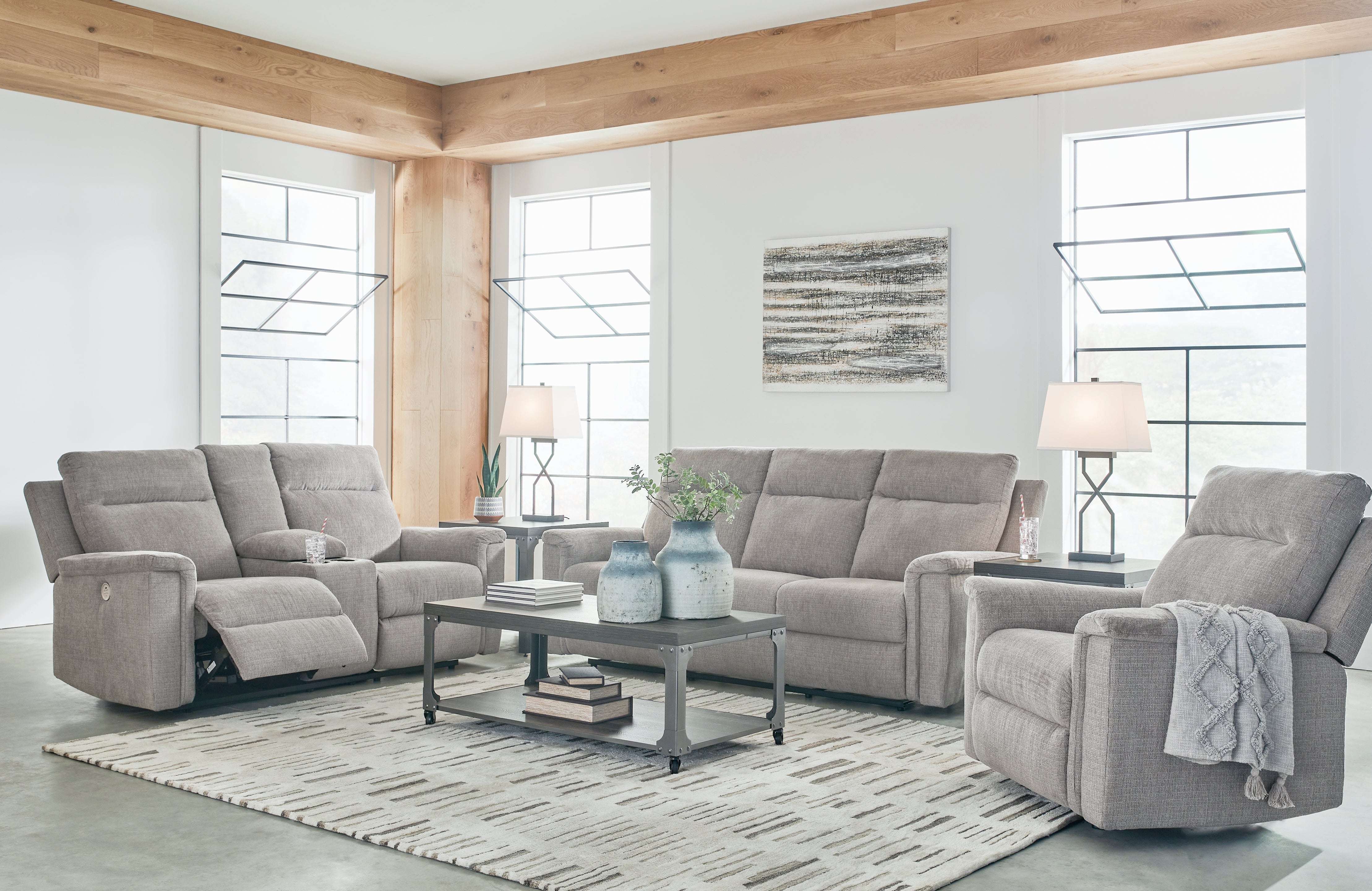 Furniture City Laplace - Ashley Furniture - Barnsana Power Reclining Sofa, Loveseat and Recliner - Power Reclining Sofa, Loveseat and Recliner - 33201U2