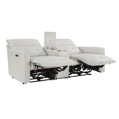 Salida - Power Double Reclining Loveseat With Center Console And Power Headrests - White