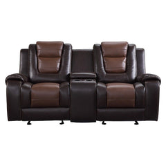 Briscoe - Double Glider Reclining Loveseat With Center Console - 2-Tone