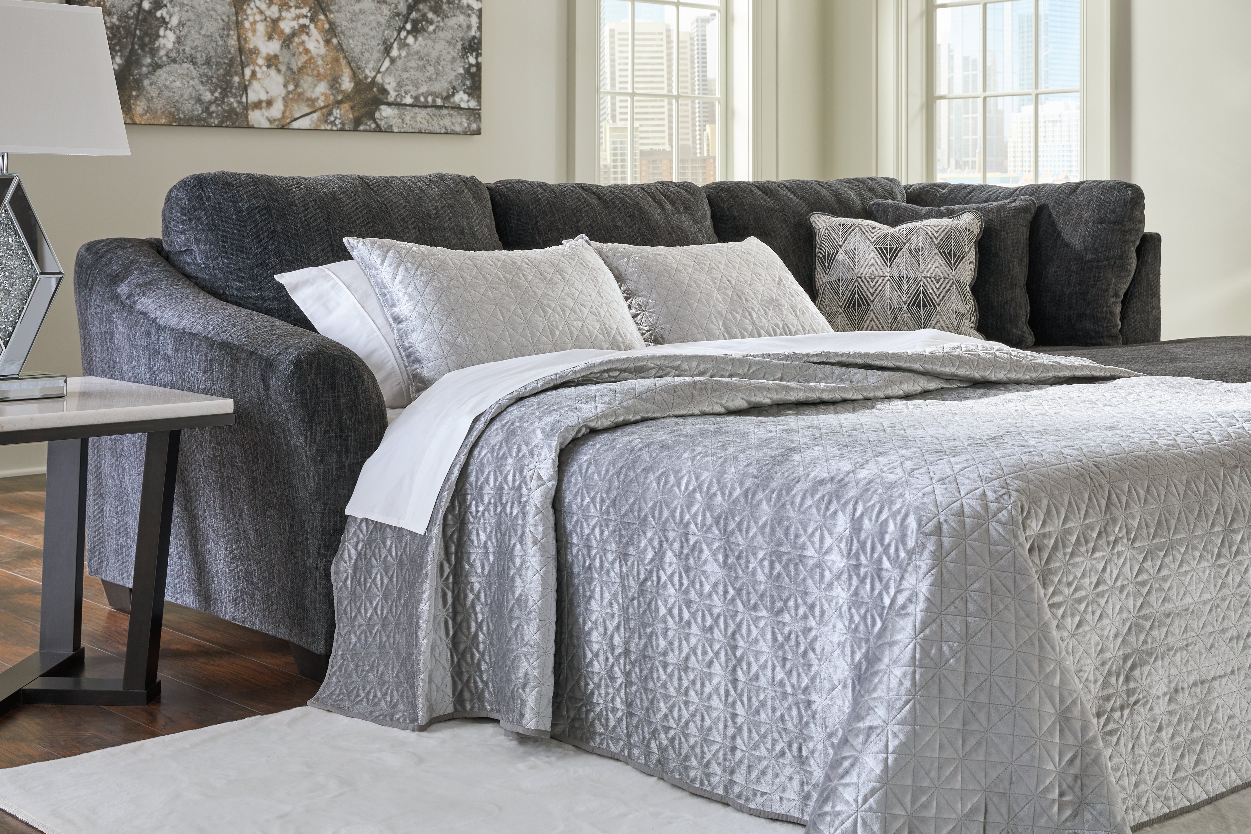 Furniture City Laplace - Ashley Furniture - Biddeford Sectionals - 2-Piece Sleeper Sectional with Chaise - 35504S4