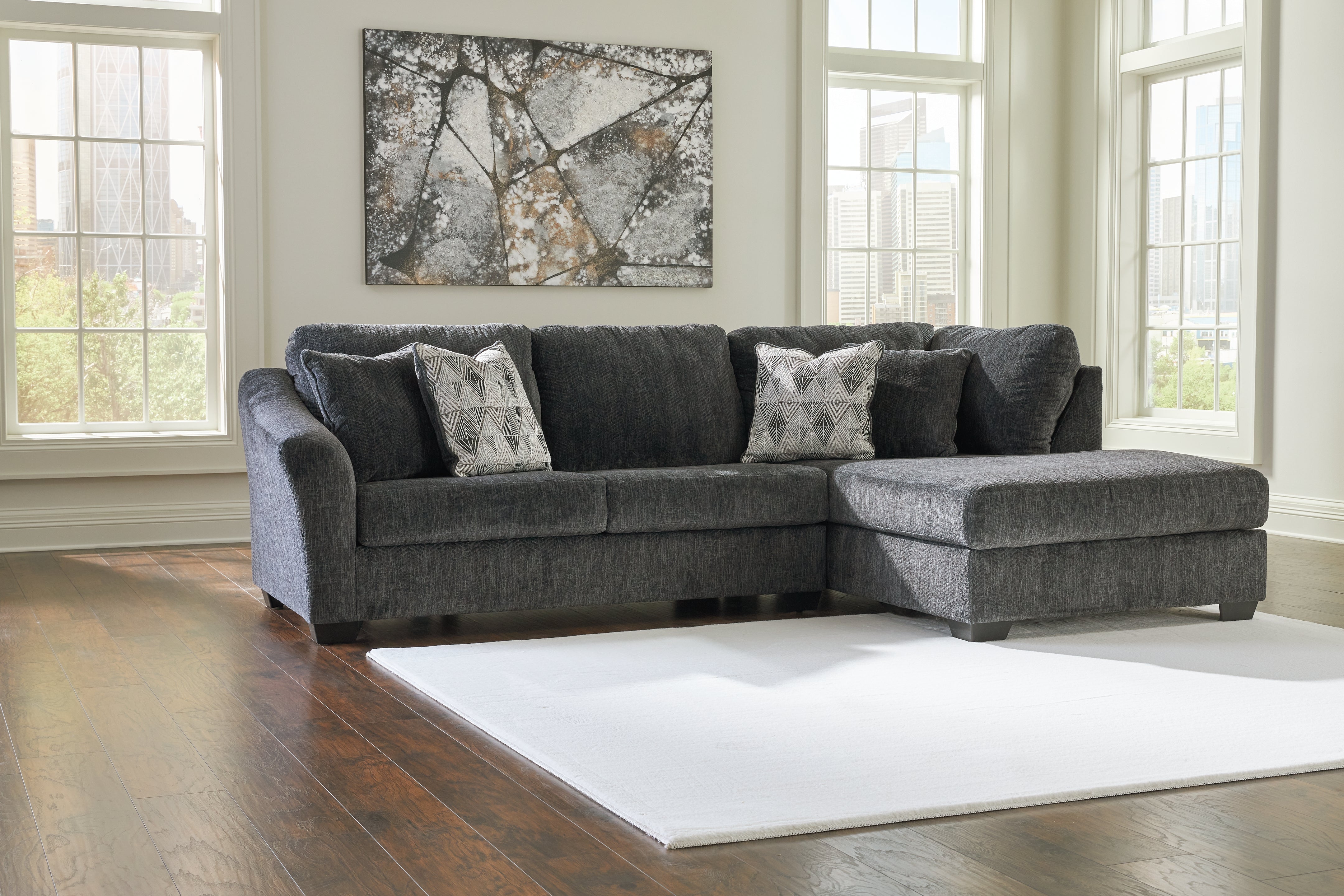 Furniture City Laplace - Ashley Furniture - Biddeford 2-Piece Sectional with Chaise - LAF 2-Piece Sectional with Chaise / Shadow - 35504S2