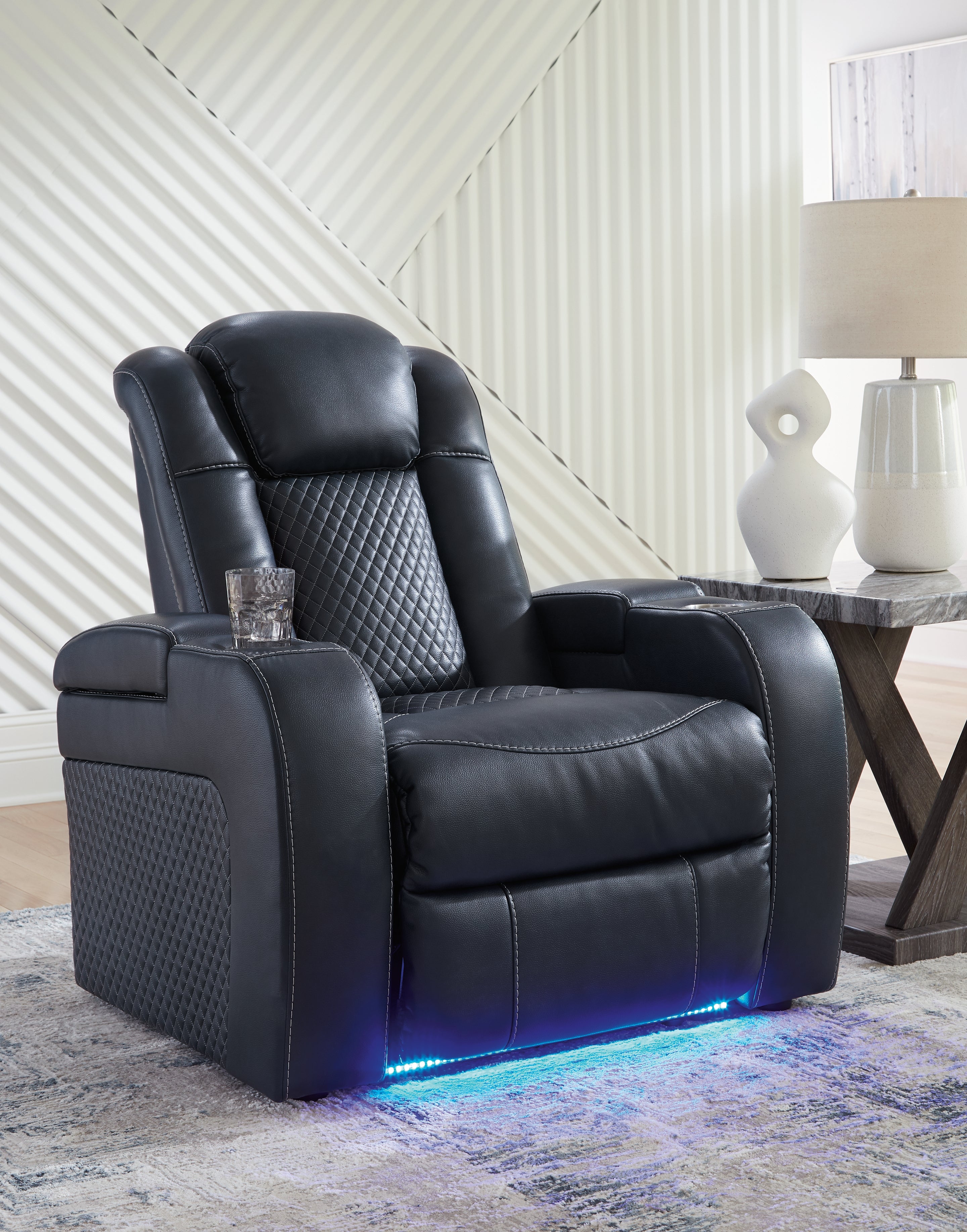 Furniture City Laplace - Ashley Furniture - Fyne-Dyme Power Recliner - PWR Recliner/ADJ Headrest / Sapphire - 3660313