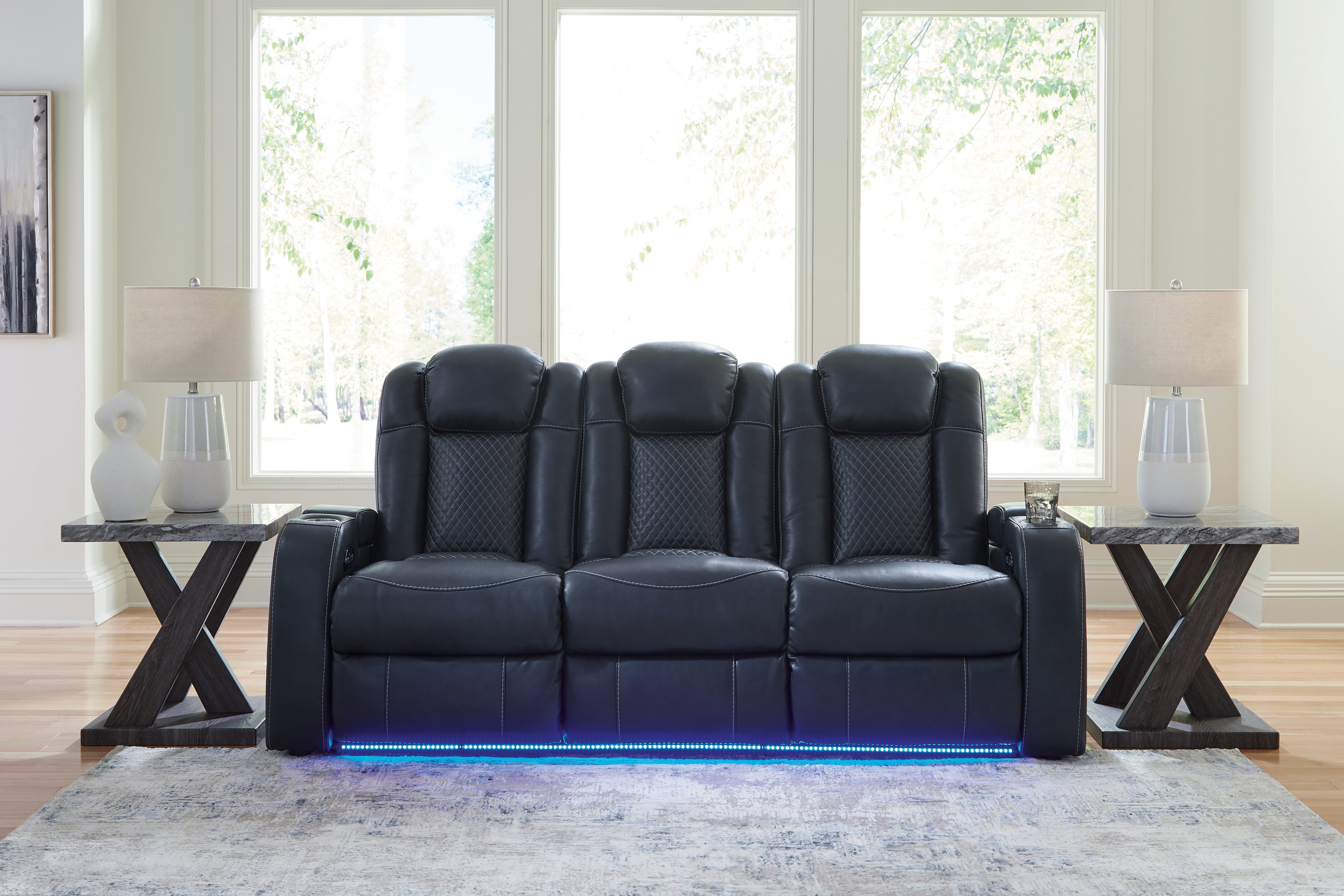 Furniture City Laplace - Ashley Furniture - Fyne-Dyme Power Reclining Sofa - PWR REC Sofa with ADJ Headrest / Sapphire - 3660315