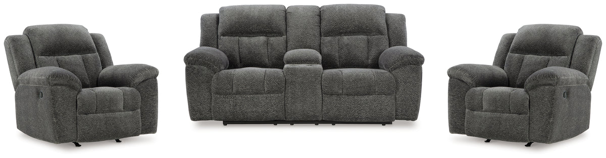 Furniture City Laplace - Ashley Furniture - Frohn Reclining Loveseat with Console and 2 Recliners - Reclining Loveseat with Console and 2 Recliners - 37406U5
