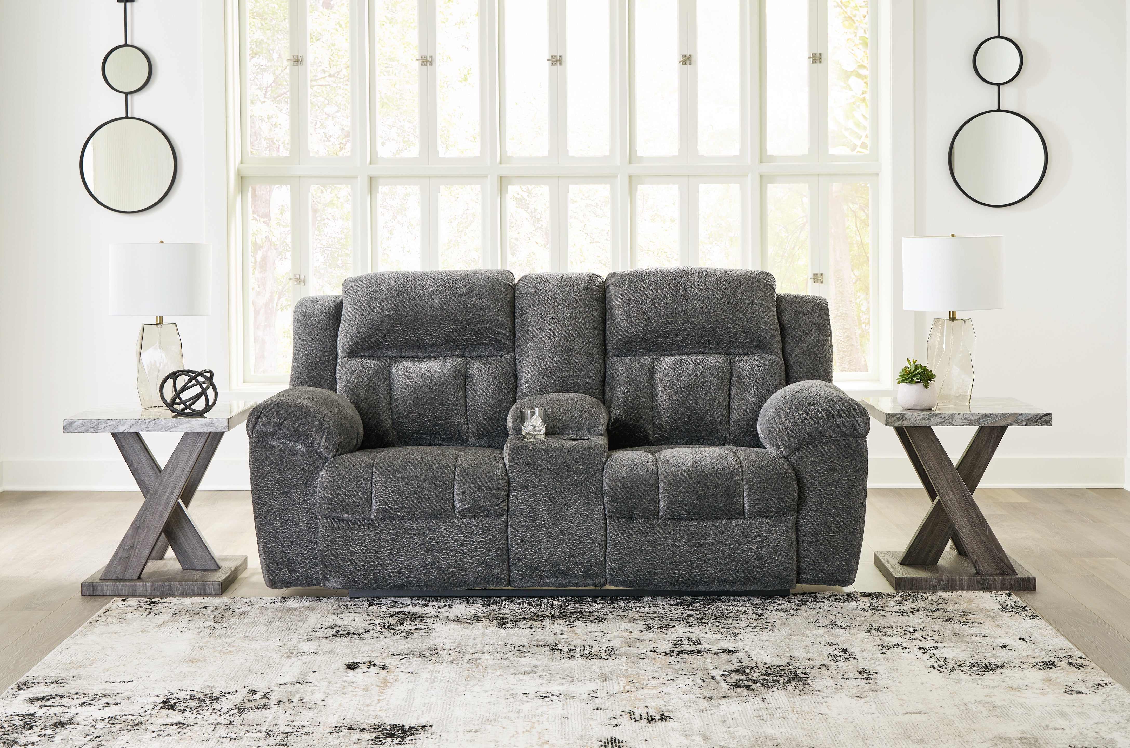 Furniture City Laplace - Ashley Furniture - FrohnLiving Room - DBL Rec Loveseat w/Console - 3740694