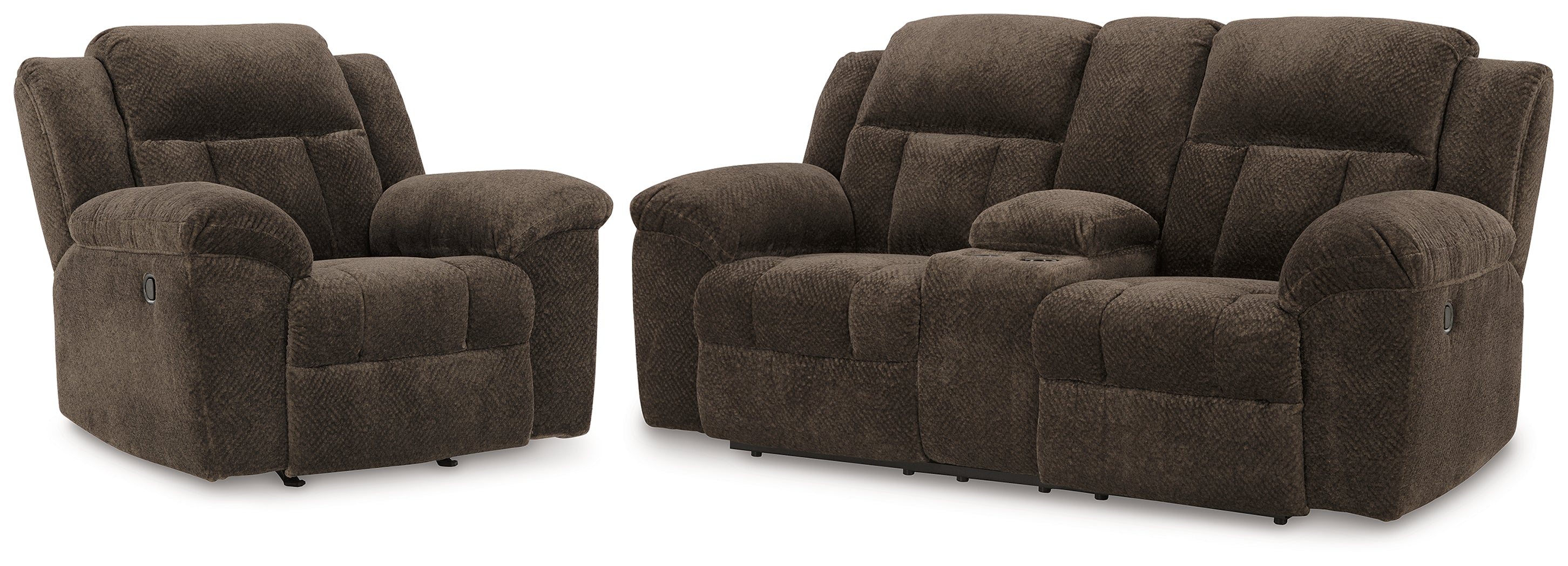 Furniture City Laplace - Ashley Furniture - Frohn Reclining Loveseat and Recliner - Reclining Loveseat and Recliner / Chocolate - 37407U3
