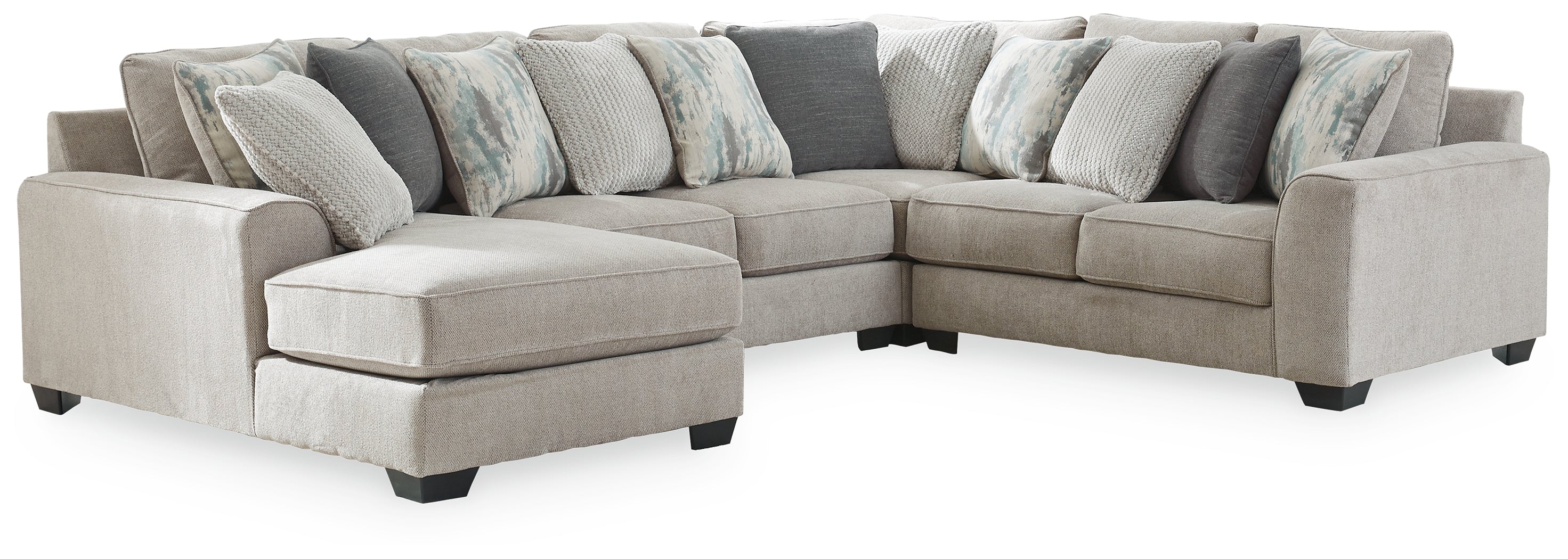 Furniture City Laplace - Ashley Furniture - Ardsley Sectionals - RAF 4-Piece Sectional with Chaise / Pewter - 39504S9