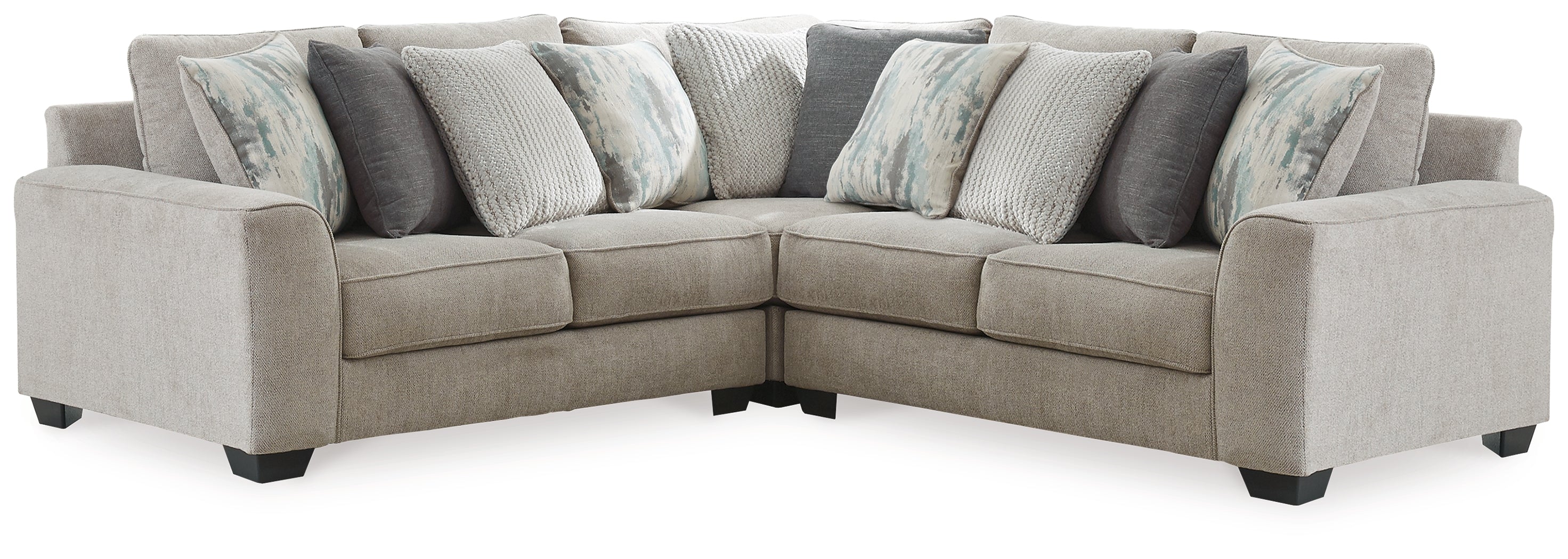 Furniture City Laplace - Ashley Furniture - Ardsley Sectionals - RAF 3-Piece Sectional / Pewter - 39504S17