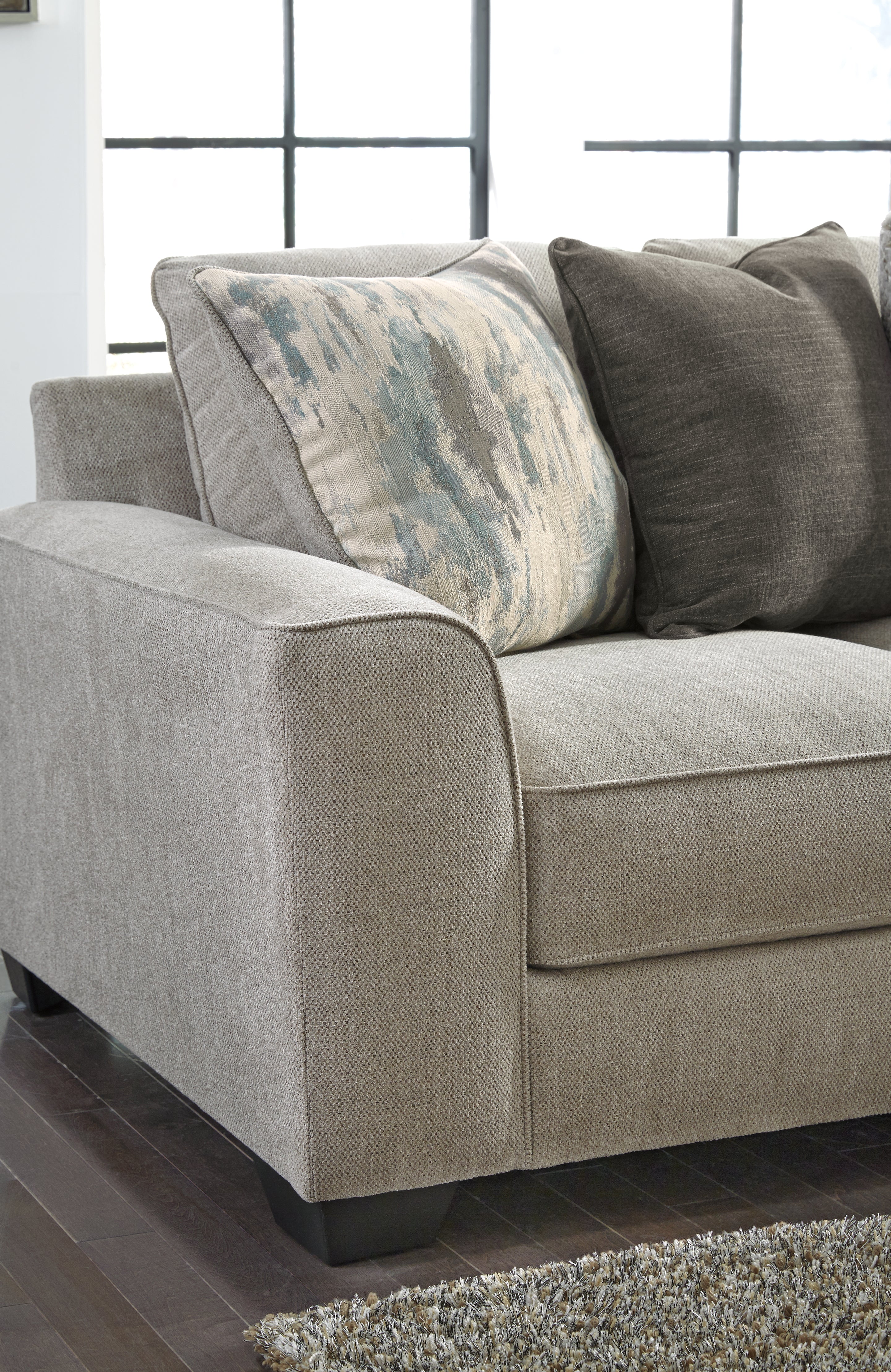 Furniture City Laplace - Ashley Furniture - Ardsley Sectionals - LAF 4-Piece Sectional with Chaise / Pewter - 39504S2