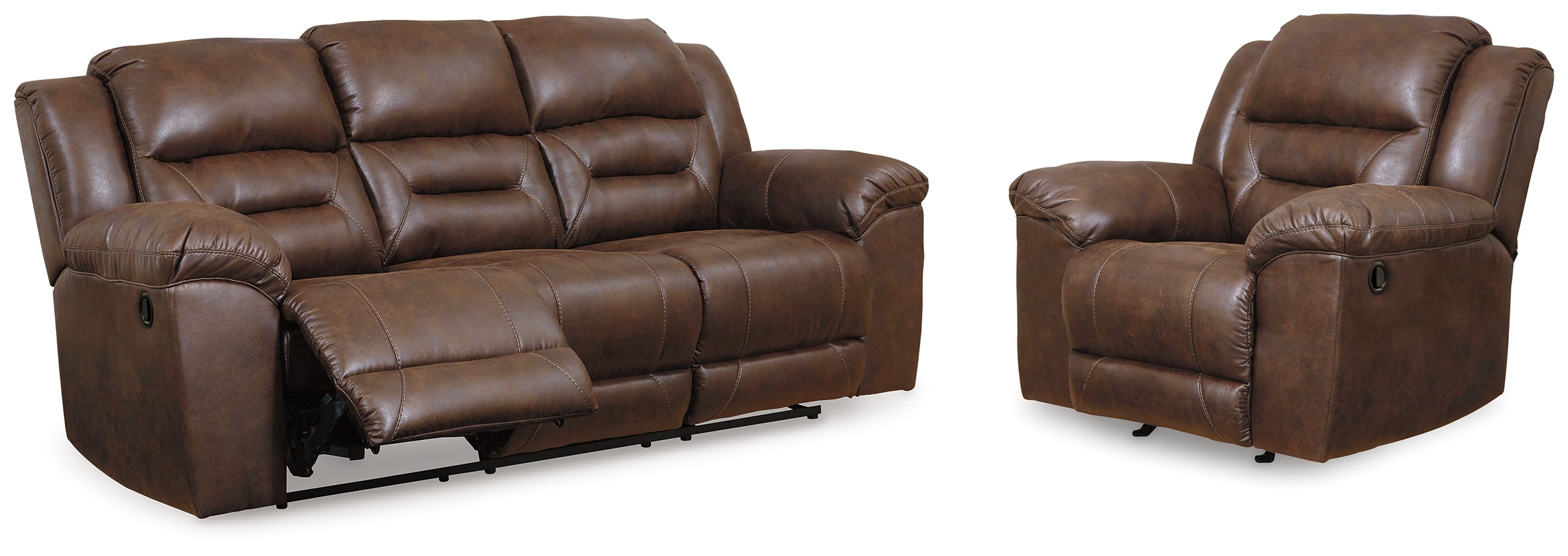 Furniture City Laplace - Ashley Furniture - Stoneland Reclining Sofa and Recliner - Reclining Sofa and Recliner / Chocolate - 39904U7