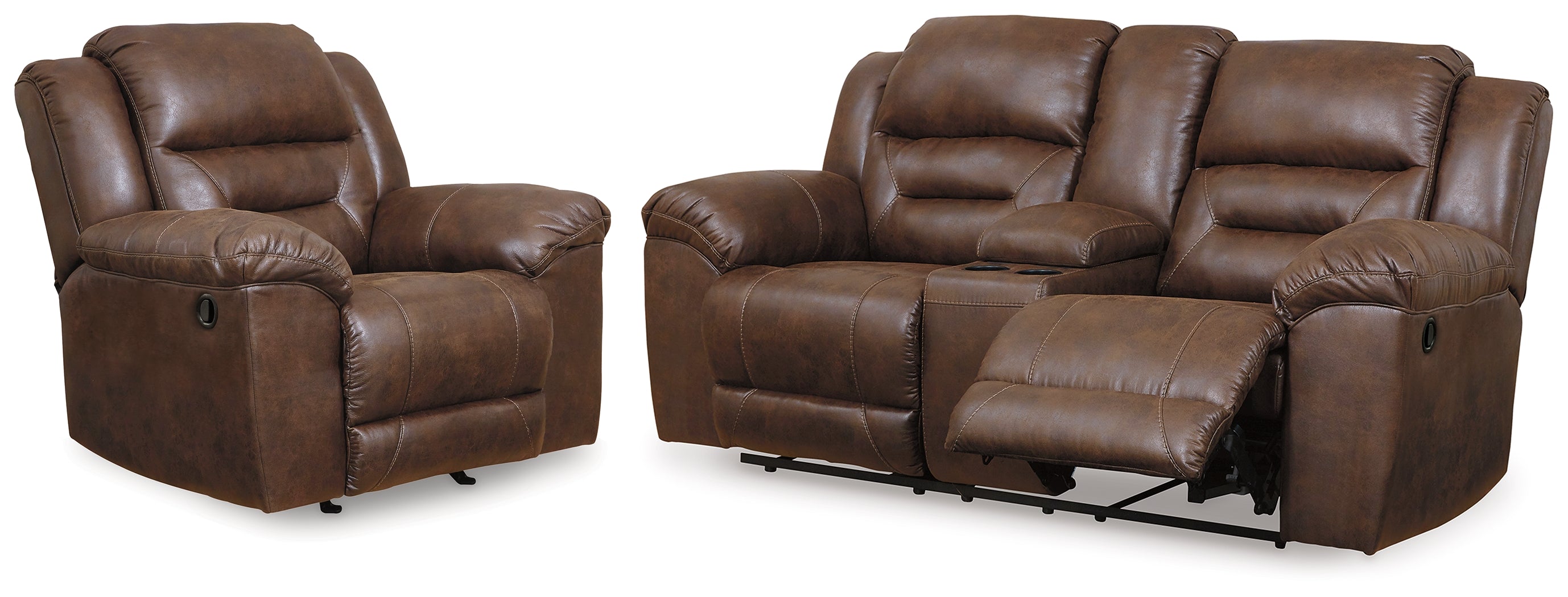 Furniture City Laplace - Ashley Furniture - Stoneland Reclining Loveseat and Recliner - Reclining Loveseat and Recliner - 39904U5