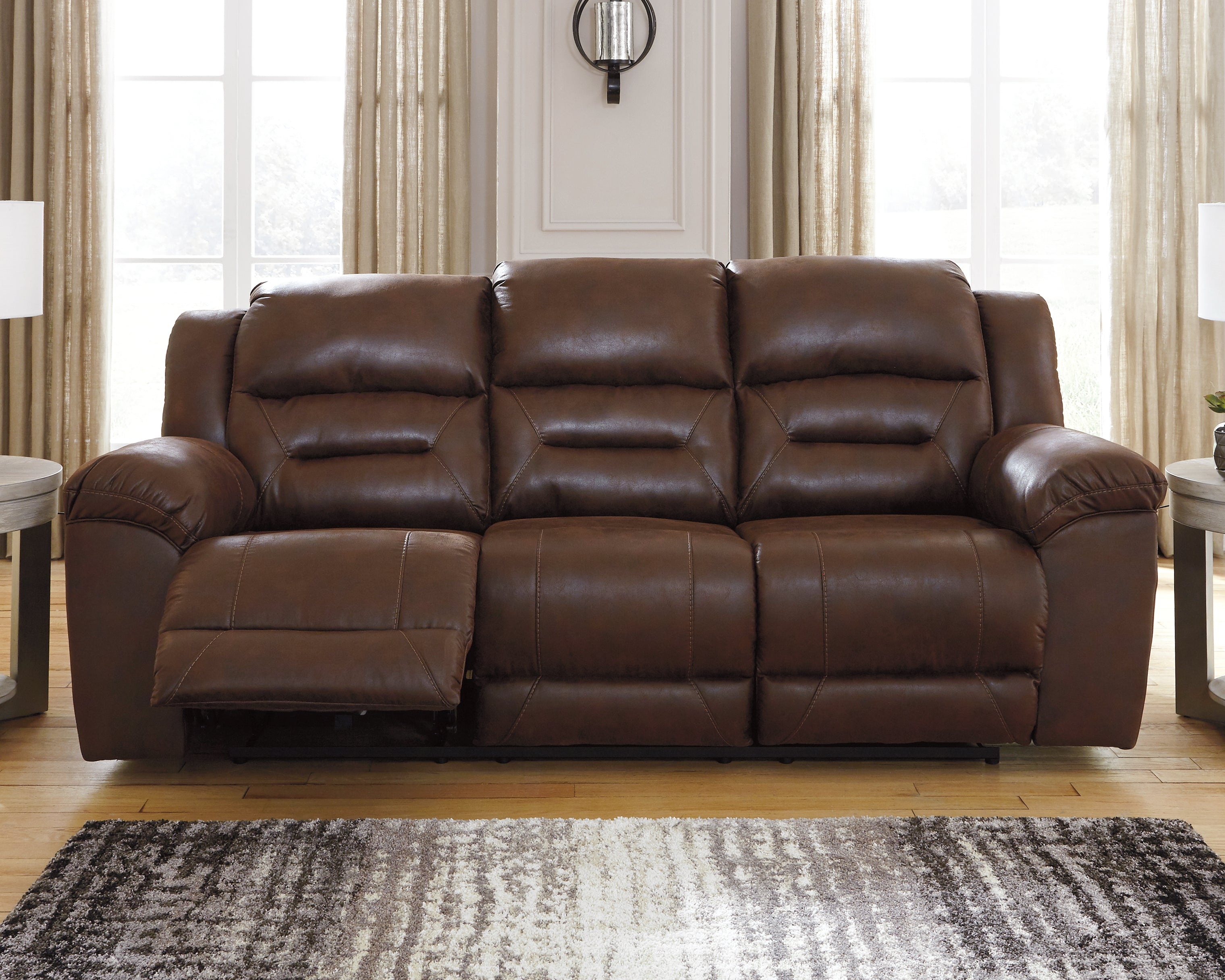 Furniture City Laplace - Ashley Furniture - StonelandLiving Room - Reclining Power Sofa / Chocolate - 3990487