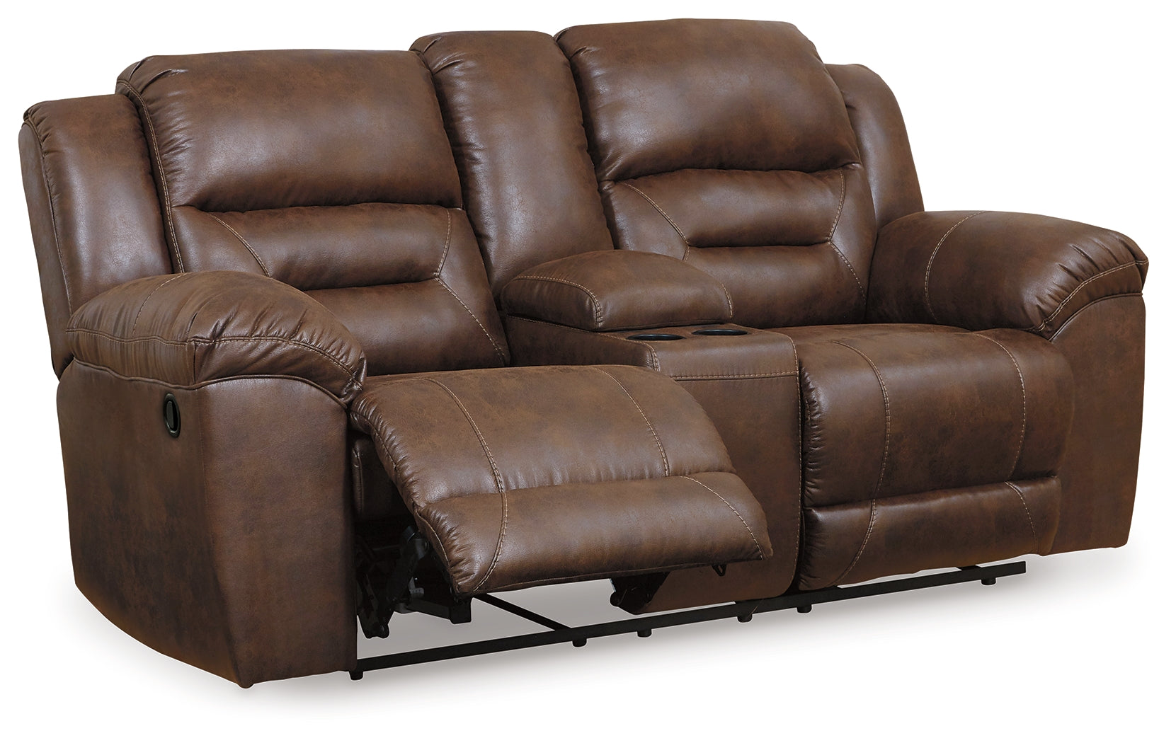 Furniture City Laplace - Ashley Furniture - StonelandLiving Room - DBL Rec Loveseat w/Console / Chocolate - 3990494