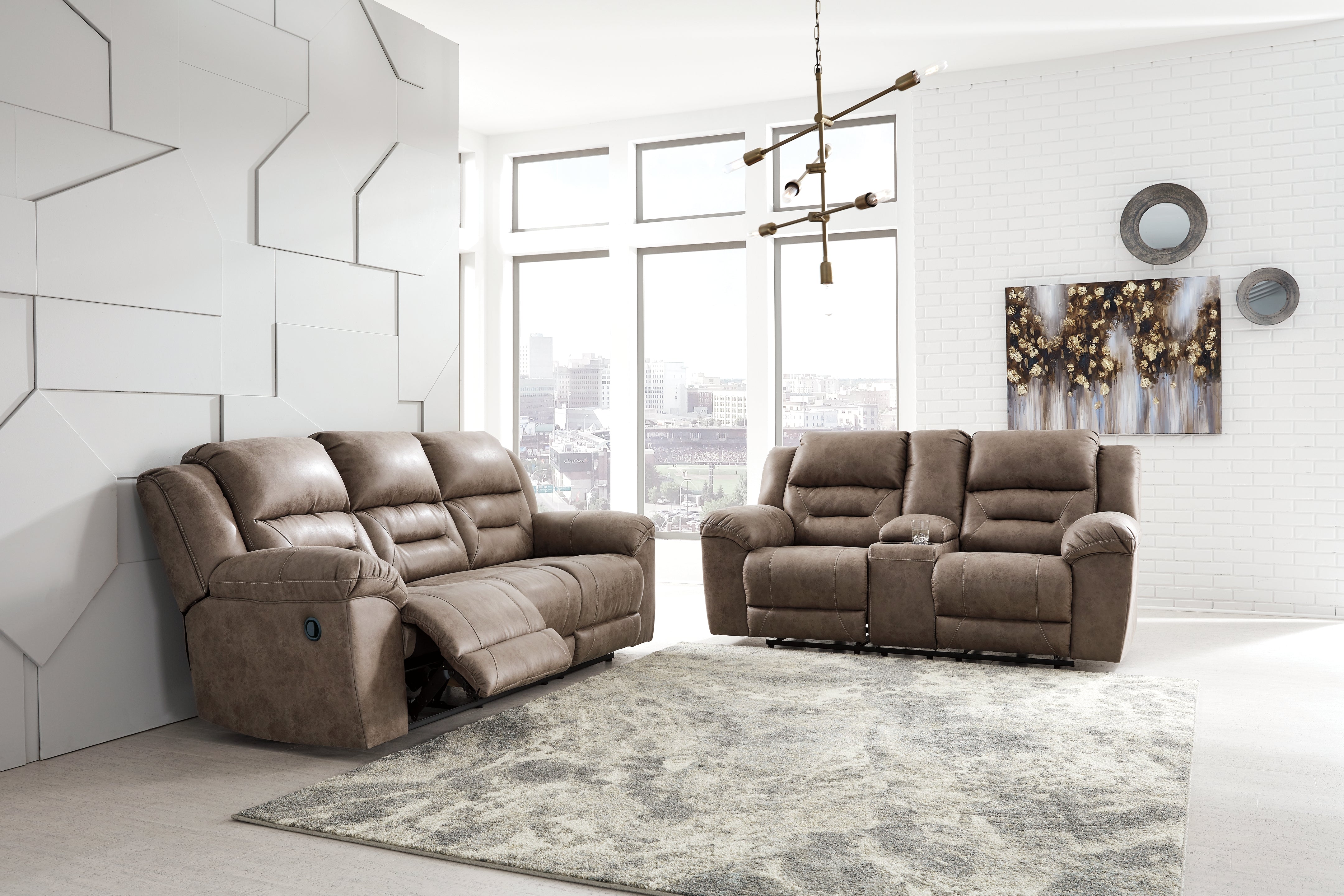 Furniture City Laplace - Ashley Furniture - StonelandLiving Room - Reclining Sofa / Fossil - 3990588