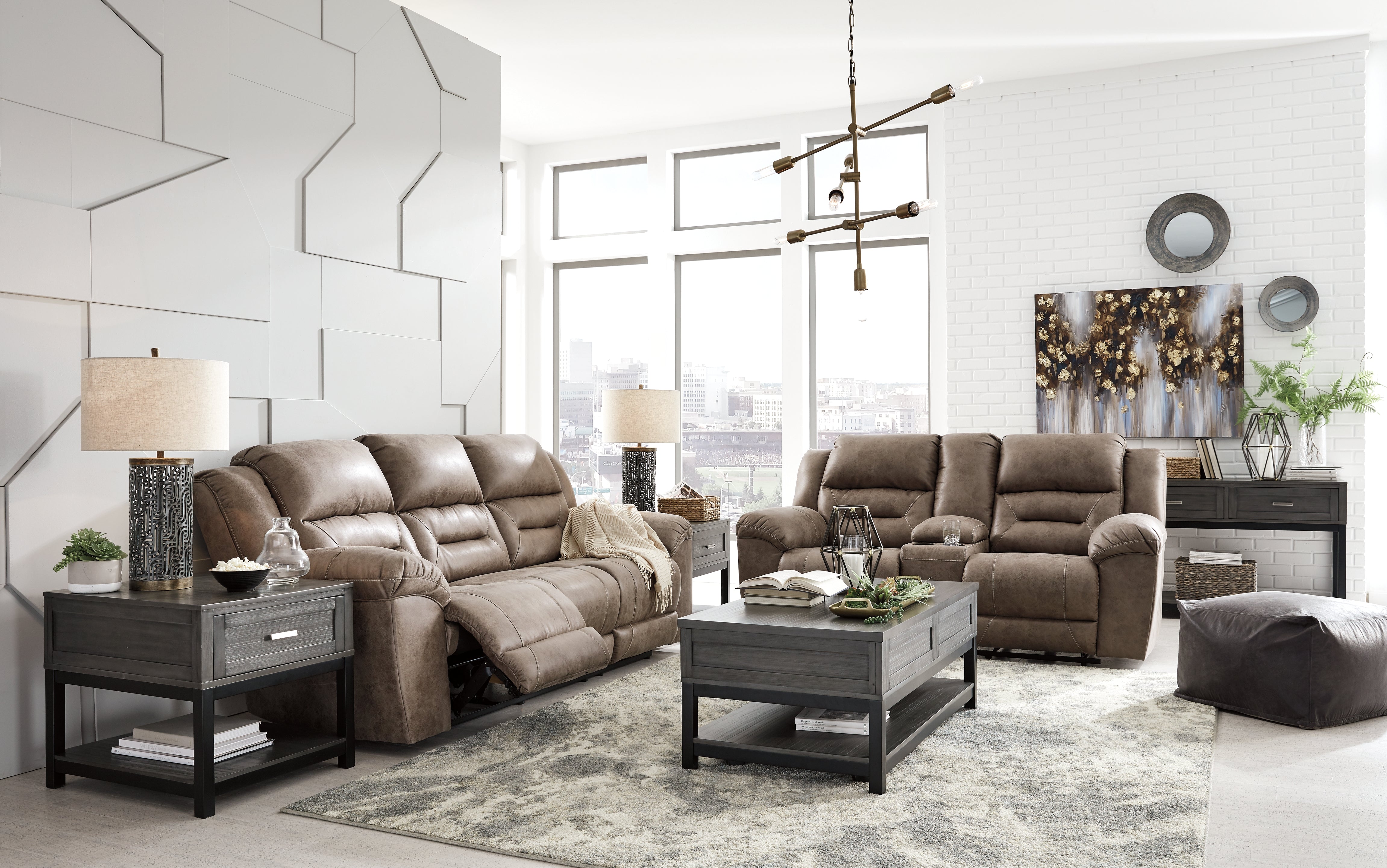 Furniture City Laplace - Ashley Furniture - StonelandLiving Room - Reclining Sofa / Fossil - 3990588