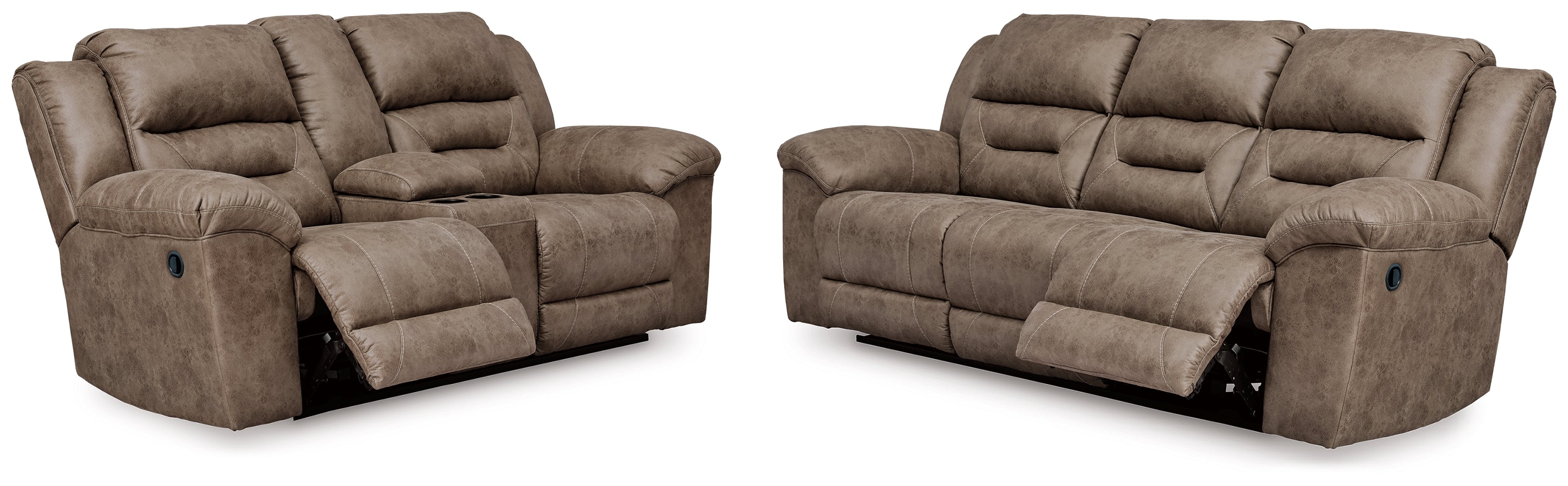 Furniture City Laplace - Ashley Furniture - Stoneland Reclining Sofa and Power Reclining Loveseat - Reclining Sofa and Power Reclining Loveseat - 39905U4