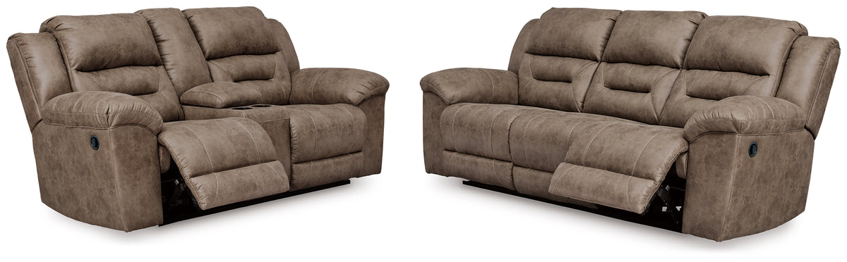 Furniture City Laplace - Ashley Furniture - Stoneland Reclining Sofa and Power Reclining Loveseat - Reclining Sofa and Power Reclining Loveseat - 39905U4