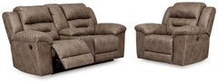 Furniture City Laplace - Ashley Furniture - Stoneland Reclining Loveseat and Power Recliner - Reclining Loveseat and Power Recliner - 39905U2