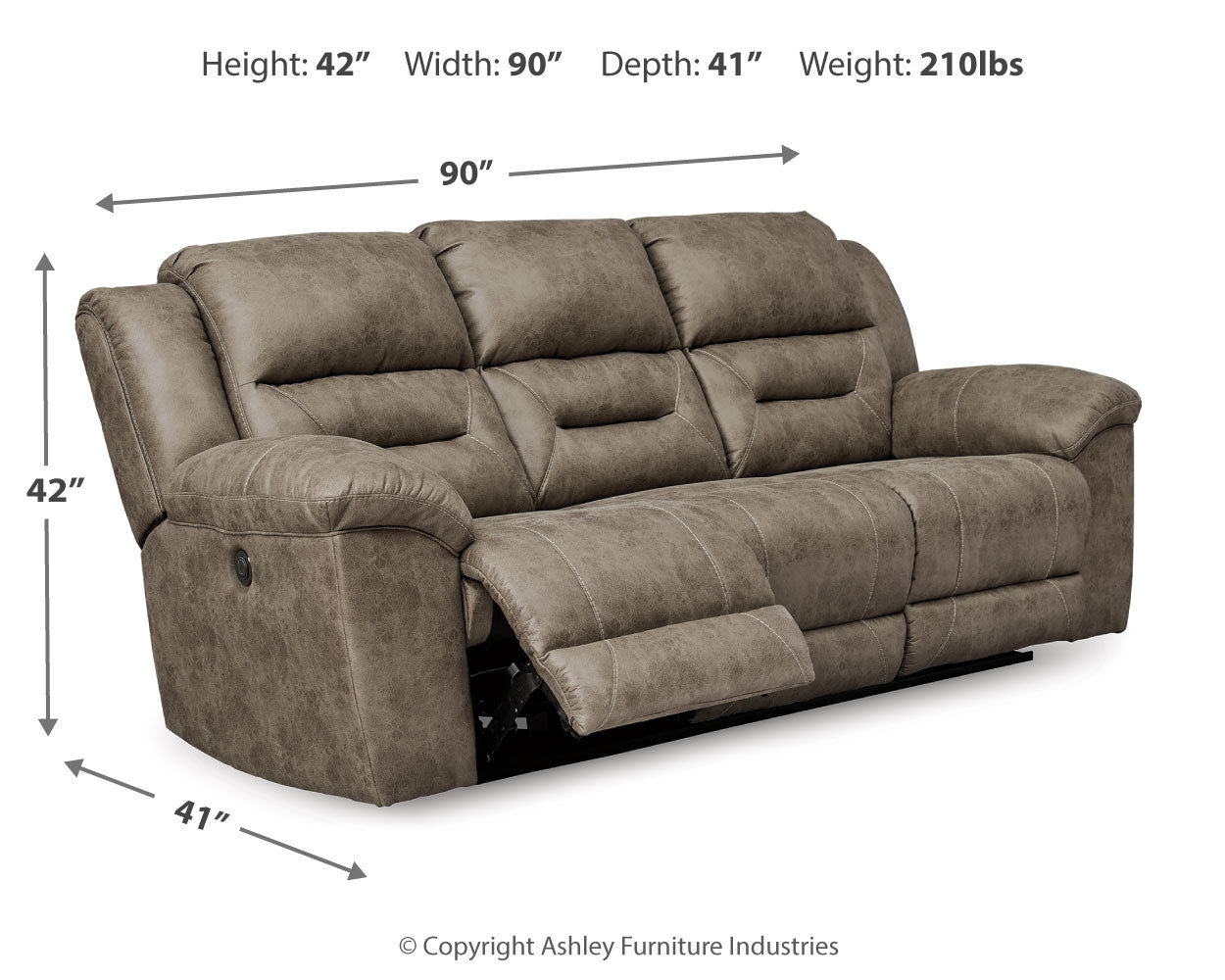 Furniture City Laplace - Ashley Furniture - StonelandLiving Room - Reclining Sofa / Fossil - 3990588