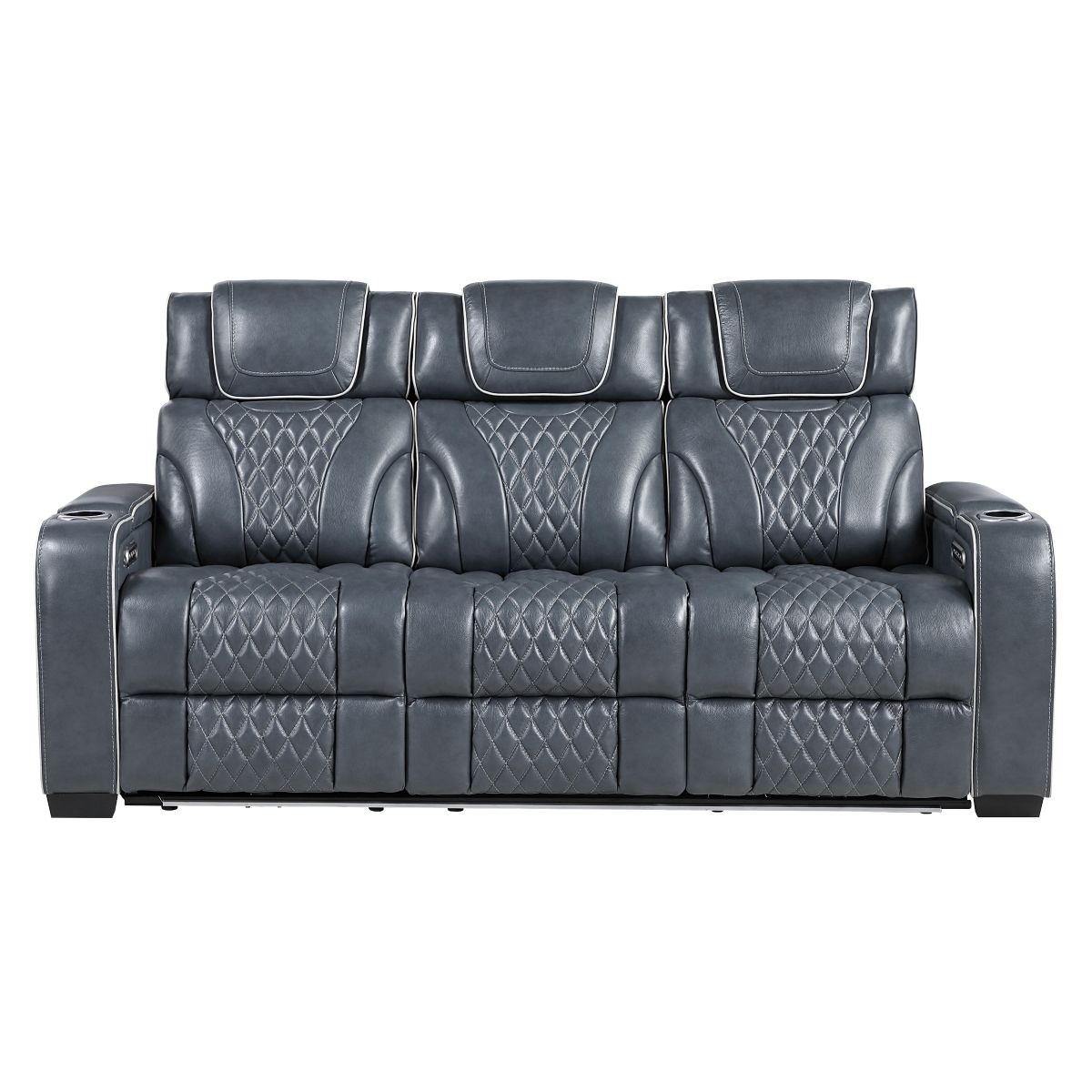 Apex - Power Double Reclining Sofa With Center Drop-Down Cup Holders, Power Headrests, Storage Arms With Cup Holders, Reading Lights, Wireless Charger, Air Massage And Heat, LED Lighting And Charging Ports