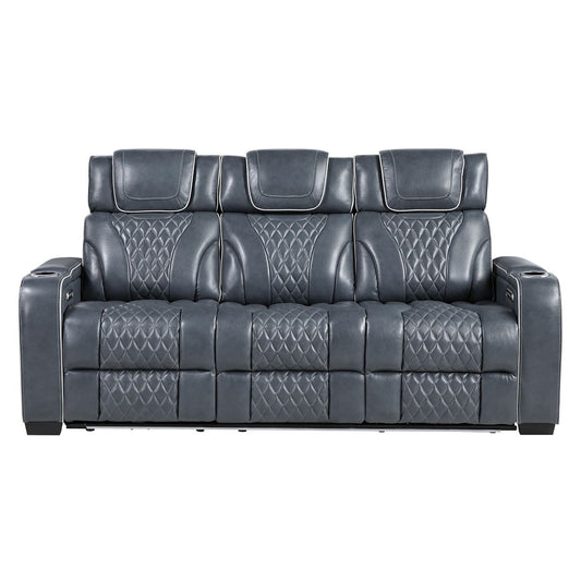 Apex - Power Double Reclining Sofa With Center Drop-Down Cup Holders, Power Headrests, Storage Arms With Cup Holders, Reading Lights, Wireless Charger, Air Massage And Heat, LED Lighting And Charging Ports