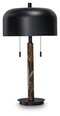 Alanbert - Metal Table Lamp - Brown / Black