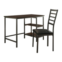 Madigan - Writing Desk And Chair - Black / Brown