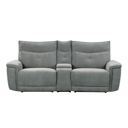 Tesoro - 3 Piece Power Double Reclining Loveseat - Dark Gray