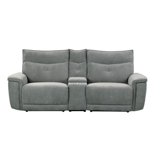 Tesoro - 3 Piece Power Double Reclining Loveseat - Dark Gray