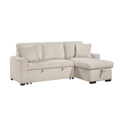 Rhett - 3 Piece Reversible Sectional With Pull-Out Bed And Hidden Storage