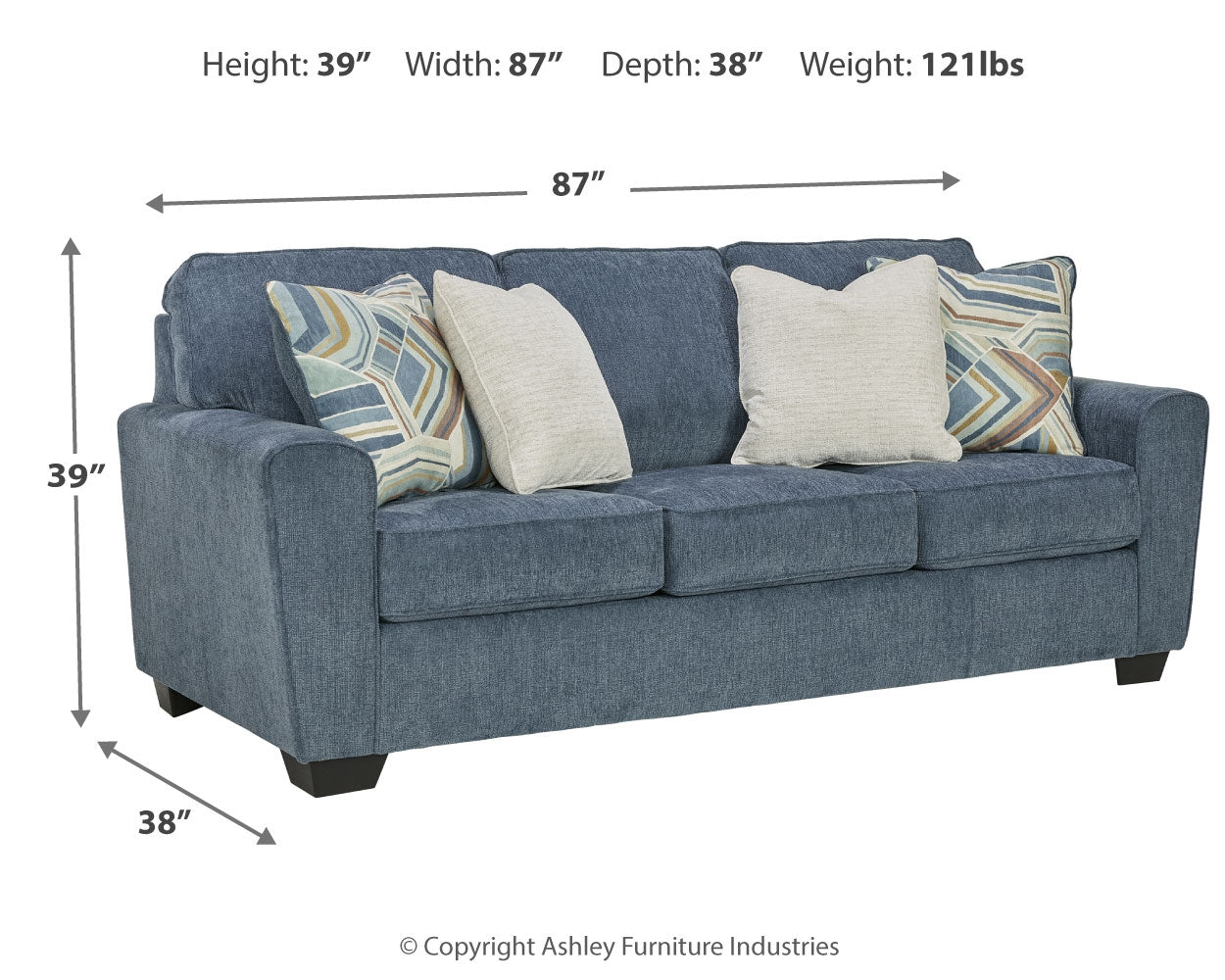 Furniture City Laplace - Ashley Furniture - CashtonLiving Room - Sofa / Blue - 4060538