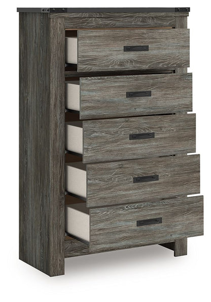 Frandern - Five Drawer Chest - Gray