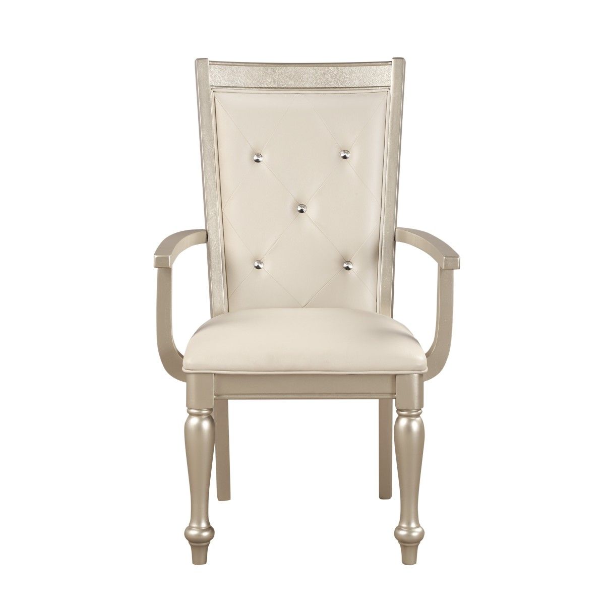 Celandine - Arm Chair (Set of 2) - Gold / Silver / Champagne
