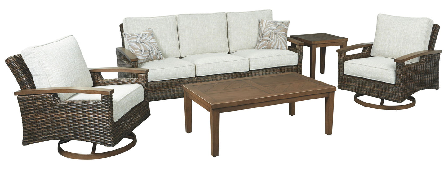 Paradise Trail - Sofa with Cushion - Medium Brown